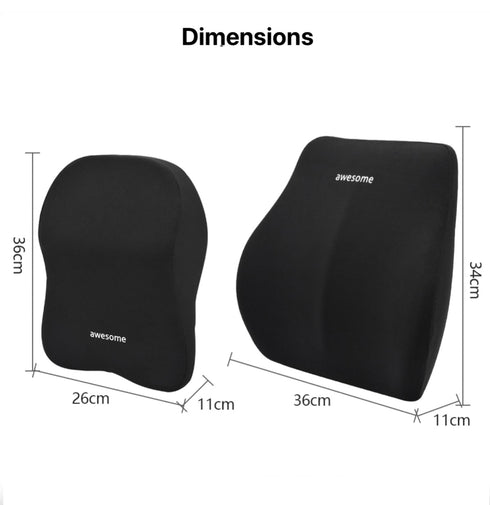 Pack Coussin Lombaire Cervical Voiture -50% | Matscarlux